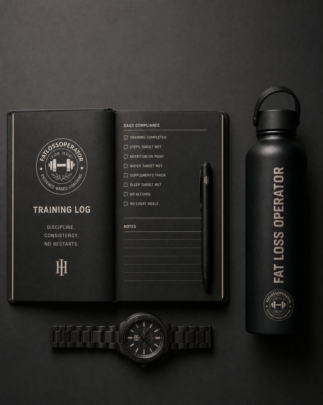 Training log open to a daily compliance checklist
